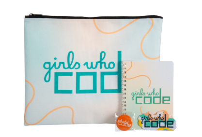 Girls who Code kit with die cut sticker