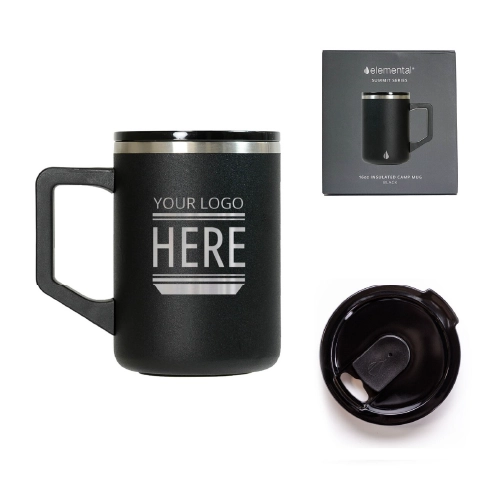 Elemental Summit Mug – Vacuum Insulated Stainless Steel Camp Mug w/ Shatter-Free Lid iin front